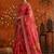 Pink floral embroidered poly georgette saree