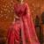 Pink floral embroidered poly georgette saree
