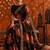 Black floral embroidered poly georgette saree
