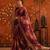 Burgundy floral embroidered poly georgette saree
