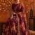 Burgundy floral embroidered poly georgette saree