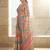 Blue printed bandhani sarees with unstitched blouse piece