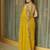 Yellow floral embroidered  chiffon saree