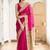 Magenta woven design beads and stones silk blend designer banarasi saree