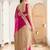 Magenta woven design beads and stones silk blend designer banarasi saree