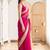 Magenta woven design beads and stones silk blend designer banarasi saree