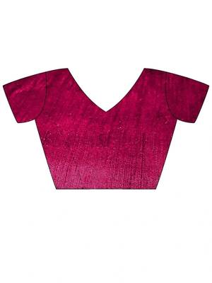 Magenta woven design beads and stones silk blend designer banarasi saree 5