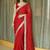 Red ethnic motifs sequinned satin saree