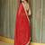 Red ethnic motifs sequinned satin saree