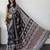 Black ajrak block mirror work bandhani saree