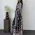 Black ajrak block mirror work bandhani saree