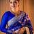 Blue woven design zari  silk designer banarasi saree