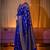 Blue woven design zari  silk designer banarasi saree