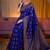 Blue woven design zari  silk designer banarasi saree