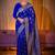 Blue woven design zari  silk designer banarasi saree