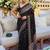 Black embellished mirror work saree