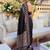 Black embellished mirror work saree