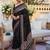 Black embellished mirror work saree