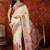Off white woven design zari silk blend jamdani saree