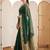 Green woven design beads and stones silk blend designer banarasi saree