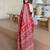 Red ajrak mirrorwork printed modal silk saree