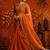 Orange embellished embroidered satin saree
