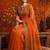 Orange embellished embroidered satin saree