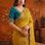 Yellow women embellished embroidered saree