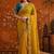 Yellow women embellished embroidered saree