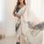 Off white floral  chiffon bagh saree