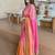 Pink ethnic motifs zari satin heavy work saree