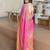 Pink ethnic motifs zari satin heavy work saree