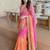 Pink ethnic motifs zari satin heavy work saree