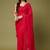 Red embellished embroidered poly georgette designer saree