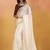Off white embellished mirror work satin designer saree