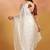 Off white embellished mirror work satin designer saree