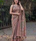 Multicolor floral  cotton designer khadi saree