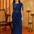 Navy blue  georgette designer kanjeevaram lehenga saree with attachable dupatta
