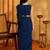 Navy blue  georgette designer kanjeevaram lehenga saree with attachable dupatta