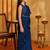 Navy blue  georgette designer kanjeevaram lehenga saree with attachable dupatta