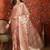 Peach woven design zari tissue handloom banarasi saree