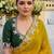 Yellow women ethnic motifs embroidered  georgette saree