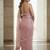 Pink embroidered embellished beads & stones net saree