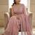 Pink embroidered embellished beads & stones net saree