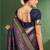 Navy blue woven design zari  silk designer patola saree