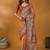 Orange ethnic motifs printed designer banarasi saree with matching blouse
