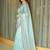 Turquoise embellished embroidered tissue saree