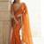 Rust embroidered sarees with unstitched blouse piece