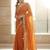 Rust embroidered sarees with unstitched blouse piece