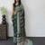 Green ajrak block mirror work bandhani saree